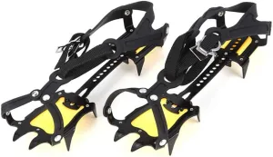 1 Pair 10-Teeth Tooth Anti-Skid Spikes Cleats Adjustable Ice Snow Crampons Gripper Anti Slip Snow Shoes Boot for Hiking Climbing Winter Outdoor