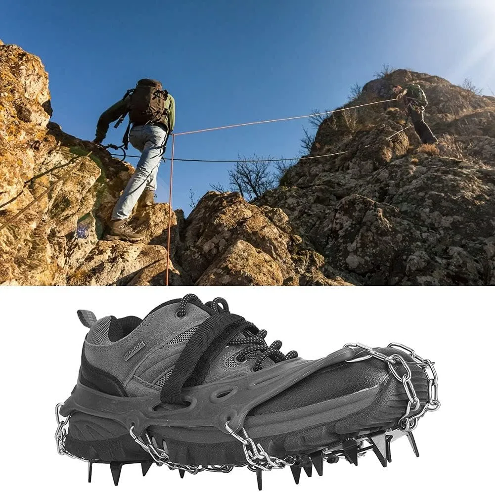 1 Pair Crampons Winter Shoe Traction Spikes Snow Ice Conditions Crampons Ice Grippers Winter Shoes for Hiking Climbing