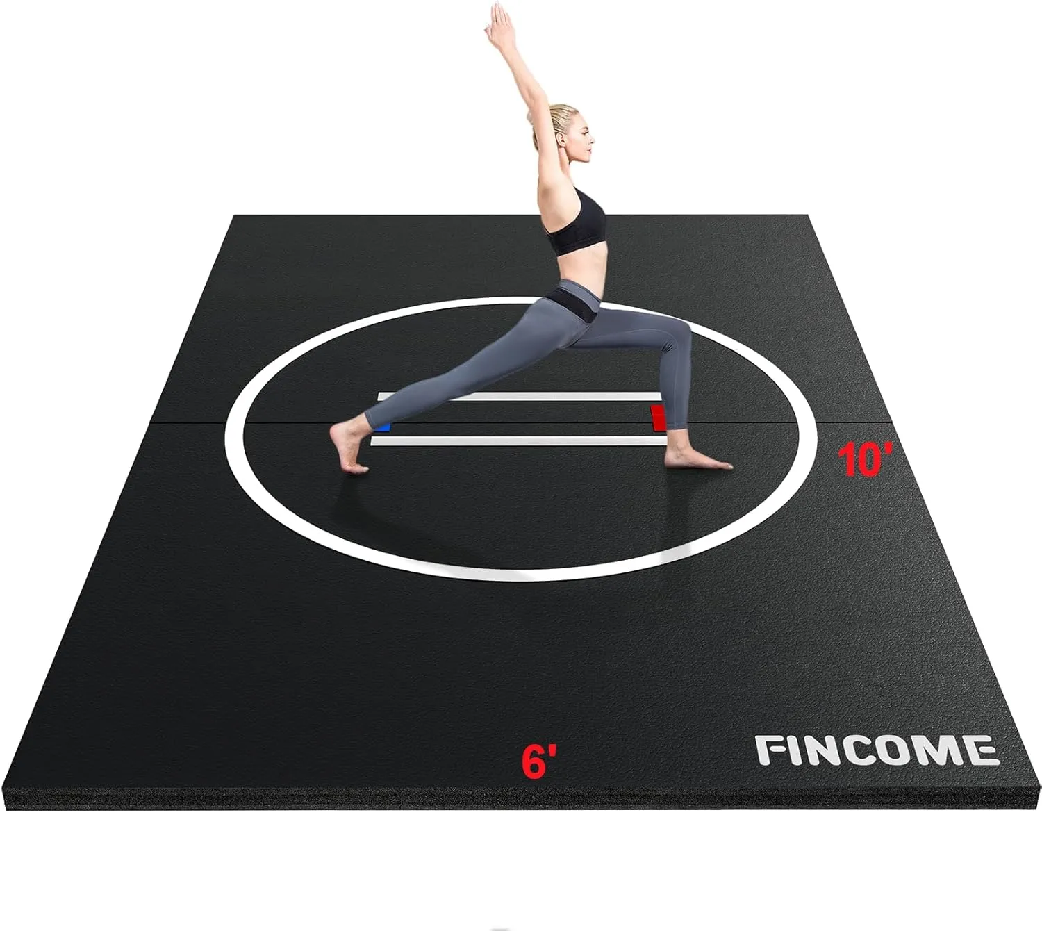 10' x 10' Wrestling Mat for Home Black Jiu Jitsu Wrestling Mats Durable Judo Mats for BJJ MMA Training Roll-Up Design Wrestling Mat for Grappling Martial Art Boxing Judo