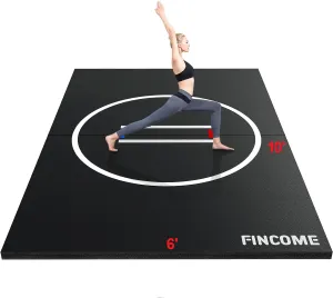 10' x 10' Wrestling Mat for Home Black Jiu Jitsu Wrestling Mats Durable Judo Mats for BJJ MMA Training Roll-Up Design Wrestling Mat for Grappling Martial Art Boxing Judo