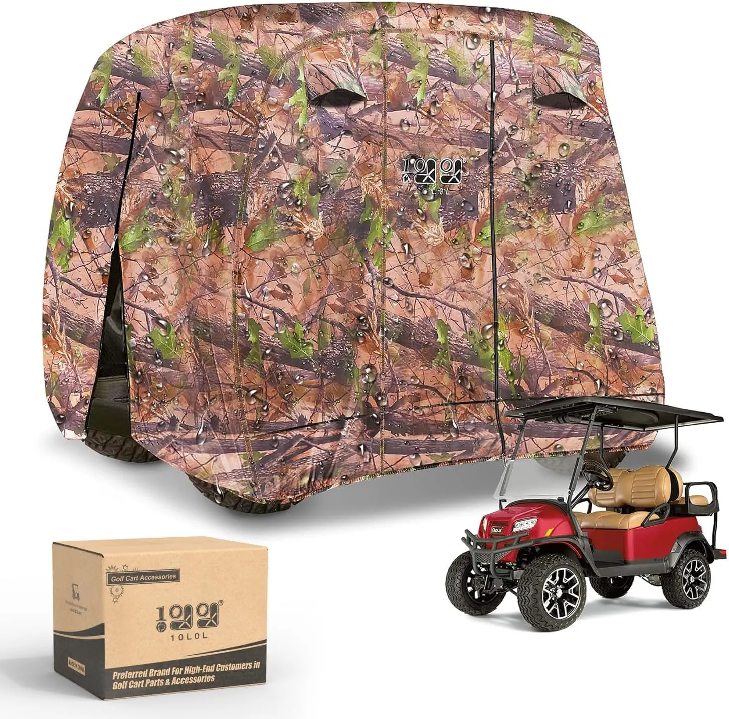 10L0L Universal Golf Cart Cover, 4 Passenger Golf Cart Storage Cover for EZGO, Club Car, Yamaha, Rainproof Waterproof Sunproof Dustproof Protection