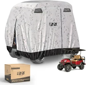 10L0L Universal Golf Cart Cover, 4 Passenger Golf Cart Storage Cover for EZGO, Club Car, Yamaha, Rainproof Waterproof Sunproof Dustproof Protection