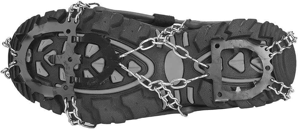 14 Teeth Anti Slip Spikes, Ice Grips Crampon Covers for Ski Shoes, Durable Non Slip Shoe Grip for Hiking and Climbing, Secure Spike Shoe Attachments