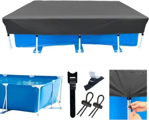 14 x 7 Rectangle Pool Cover 177 X 87inch Rectangular Pool Covers 178.8 inch Dustproof Waterproof Rainproof 14 ft Pool Cover for Above Ground Pools 178x86 Durable and Tear-Resistant Winter Pool Cover