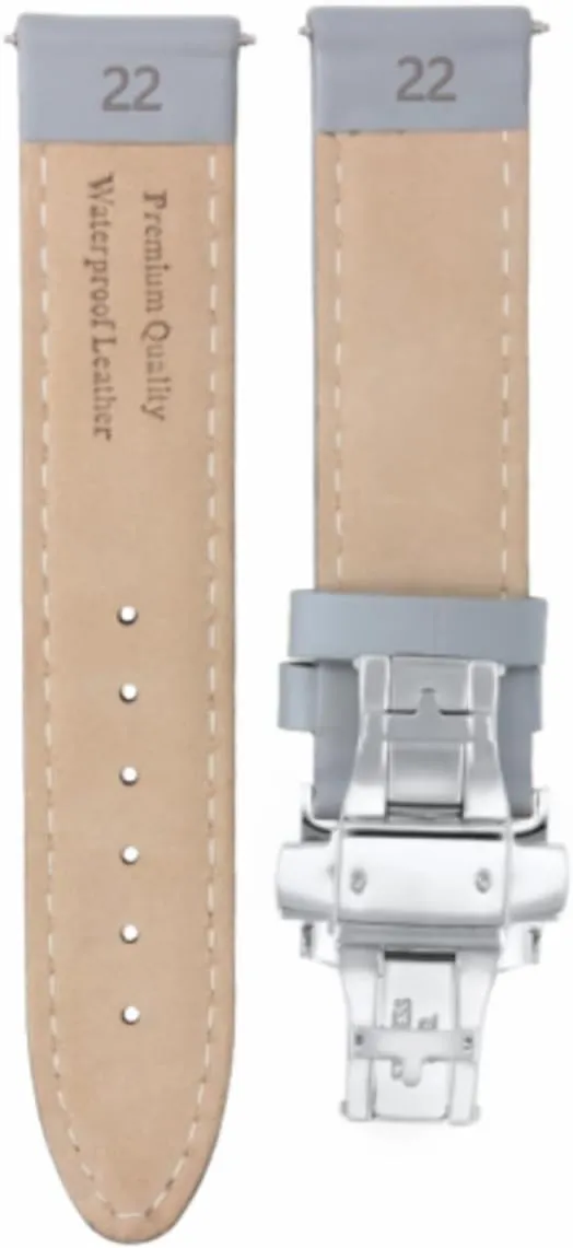 18-19-20-22-24MM Smooth Leather Watch Band Strap Clasp for Citizen ECO Drive