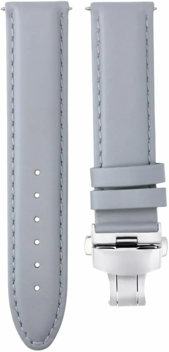 18-19-20-22-24MM Smooth Leather Watch Band Strap Clasp for Citizen ECO Drive