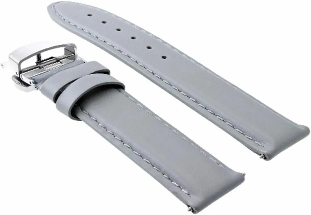 18-19-20-22-24MM Smooth Leather Watch Band Strap Clasp for Citizen ECO Drive