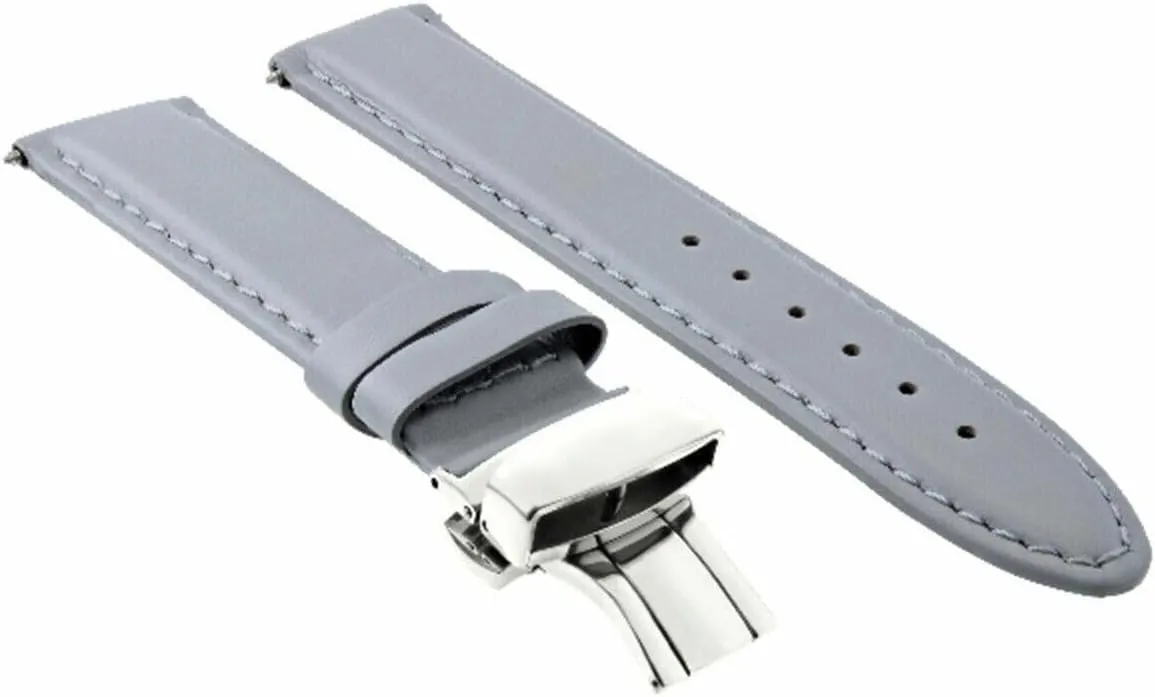 18-19-20-22-24MM Smooth Leather Watch Band Strap Clasp for Citizen ECO Drive