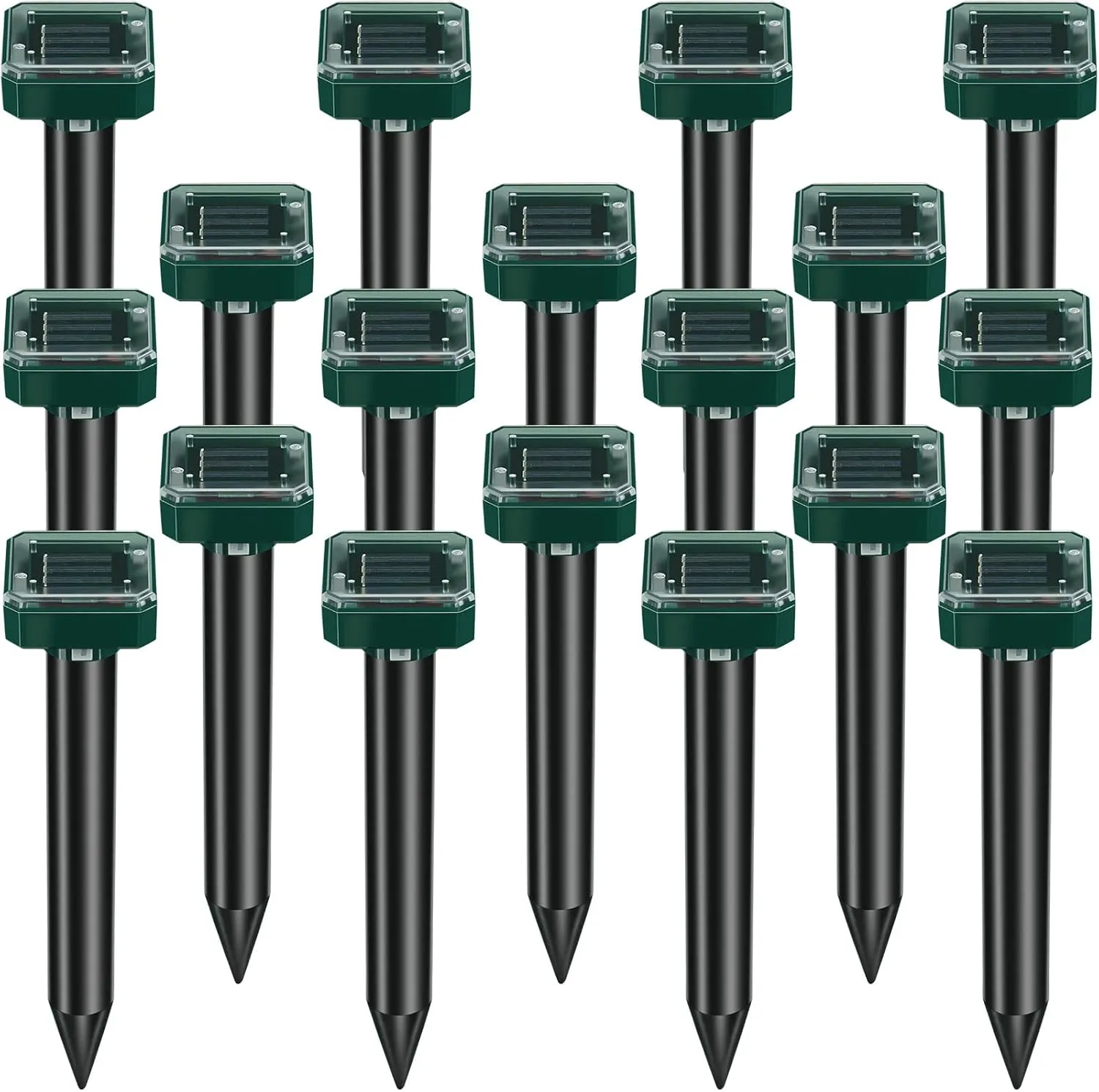 18 Pcs Solar Mole Repellent Ultrasonic Mole Repellent Solar Powered Outdoor Powered Sound Wave Deterrent for Lawn Garden for Snakes Moles Gophers Groundhogs Voles Other Burrowing Mice (Small)