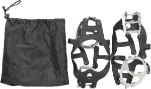 18 Teeth Crampons Lightweight Durable Anti Slip Spiked Grips Cleats for Outdoor Climbing Snow Walking Black Gel Stainless Steel Middle Size 36 40 1 Pair