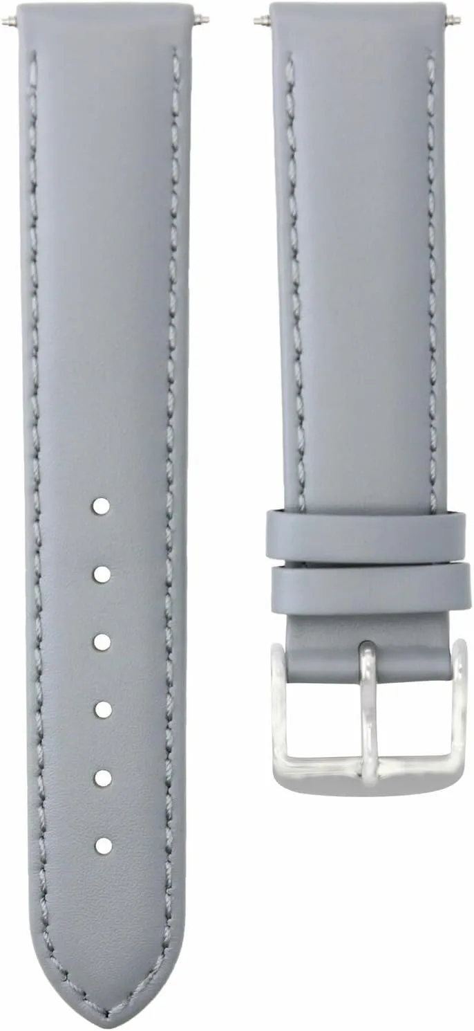 18MM-19MM-20MM-22MM-24MM Smooth Leather Watch Band for Citizen ECO Drive Grey