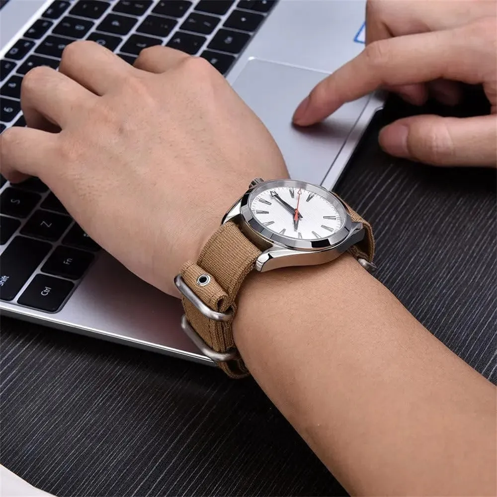 18mm 20mm 22mm Canvas Nylon Watch Band Smartwatch Replacement Strap for Seiko for Samsung Watch 5 4 3 Bracelet