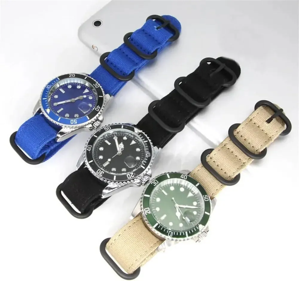 18mm 20mm 22mm Canvas Nylon Watch Band Smartwatch Replacement Strap for Seiko for Samsung Watch 5 4 3 Bracelet
