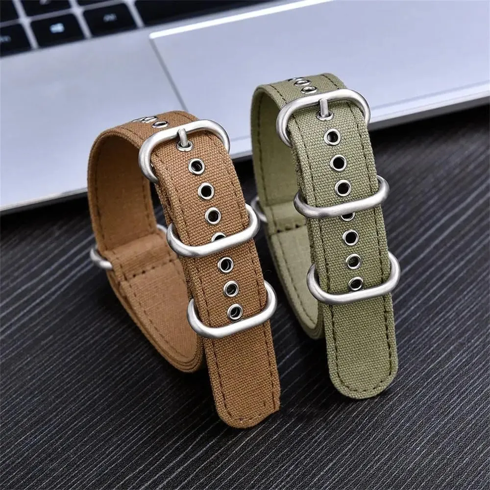 18mm 20mm 22mm Canvas Nylon Watch Band Smartwatch Replacement Strap for Seiko for Samsung Watch 5 4 3 Bracelet