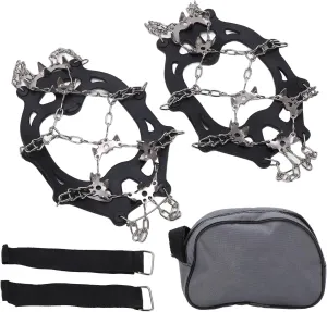 19 Teeth Snow Ice Cleats Snow Grips Walk Traction Spikes for Shoes Hiking Walking Mountaineering