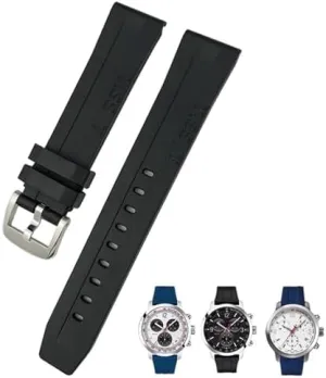 19mm 20mm Watchband for Tissot T114417 T114 Soft Rubber Silicone Watch Strap Butterfly Clasp Waterproof Sport Bracelets