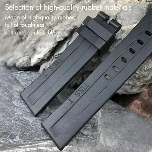 19mm 20mm Watchband for Tissot T114417 T114 Soft Rubber Silicone Watch Strap Butterfly Clasp Waterproof Sport Bracelets