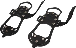 1pair Ice Cleats Snow Traction Cleats Anti Slip Crampons 10 Teeth Rubber Stainless Steel Foldable Crampon for Ice Fishing Mountaineering Rock Climbing