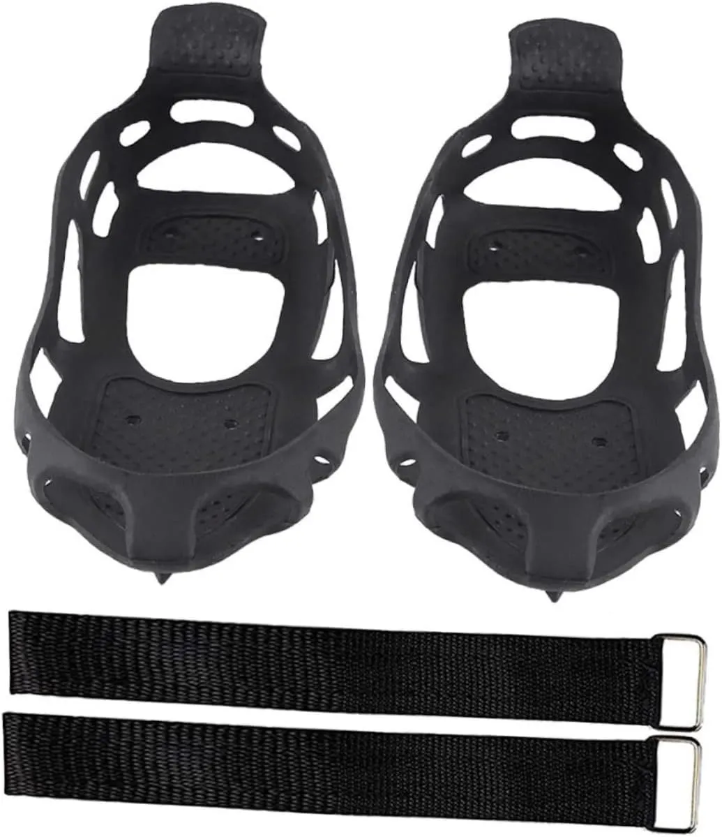 1set - Ice Grippers Non-Skid Crampons for Climbing Hiking Outdoor Use Tooth Snow Spikes Footwear Traction Devices Fits Shoes Boots for Safety
