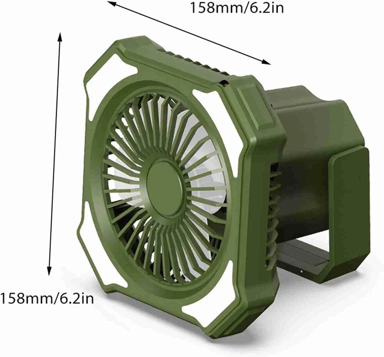 2-in-1 Outdoor Fan, Camping Lamp with 3 Wind Speeds and 3 Brightness Levels for Home Office Picnic Fishing