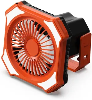 2-in-1 Outdoor Fan, Camping Lamp with 3 Wind Speeds and 3 Brightness Levels for Home Office Picnic Fishing
