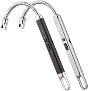 2 Pack Electric Candle Lighter - Long Rechargeable USB Arc Windproof Flameless Lighters for Candle, Camping, BBQ