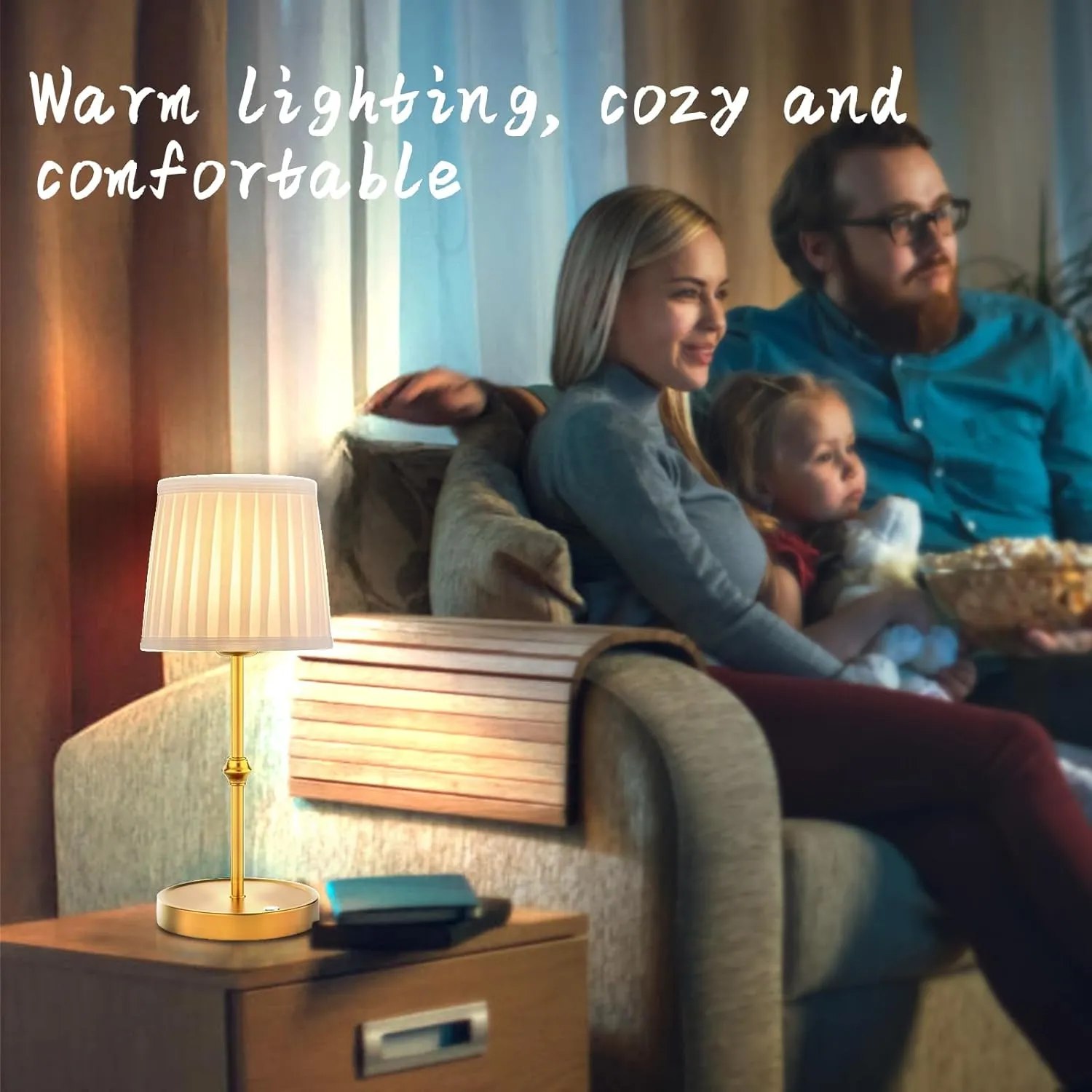 2 PCS 5200mAh Cordless LED Table Lamp,3-Level Brightness, Rechargeable Battery, Touch Dimmable Wireless Lamp for Reading Room, Dining Room,Bedroom,Office,Camping,Restaurant,Antique Brass