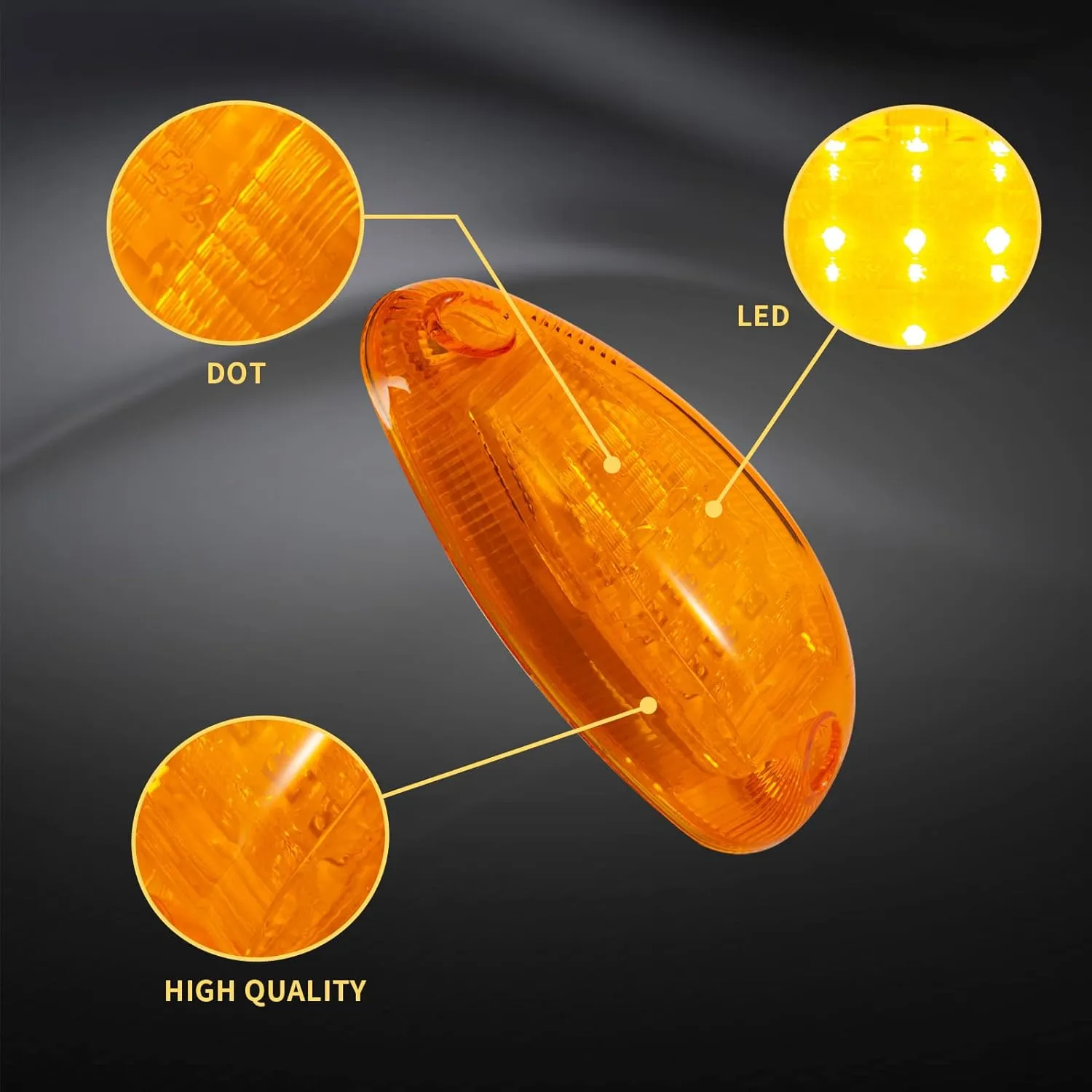 2 PCS LED Side Marker Light Turn Signal Light Truck Amber lamp Assembly Fits for International Prostar Longstar 2008-2014 2710010020 3889264C91
