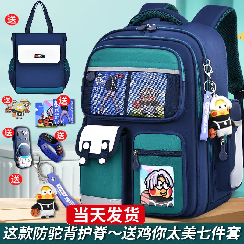 2023 Waterproof School Bag for Grade 1–6 Kids