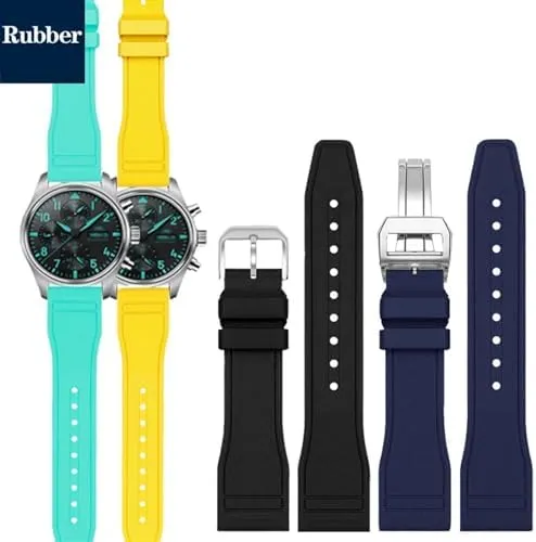 20mm 21mm 22mm for IWC Fluoro Rubber Watch Strap Quick Release Pilot AMG Petronas F1 Team Waterproof Sports Bracelet Watchband