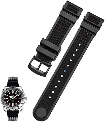 20mm 22mm for Seiko SRP601J1 Water Ghost Canned Watch Diving Strap Waterproof Bracelet Men Silicone Black Blue Sport Strap