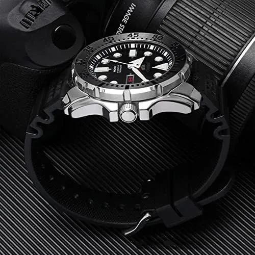 20mm 22mm for Seiko SRP601J1 Water Ghost Canned Watch Diving Strap Waterproof Bracelet Men Silicone Black Blue Sport Strap