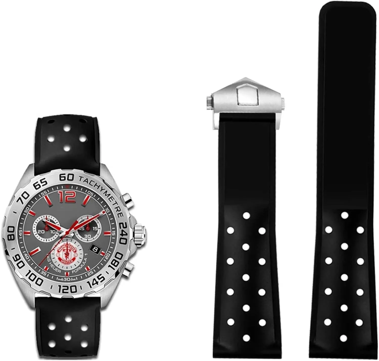 22mm Breathable Silicone Watchband for TAG heuer F1 CAZ201 WAZ2113 CAZ1010 Series Watch Strap Soft Rubber Folding Buckle