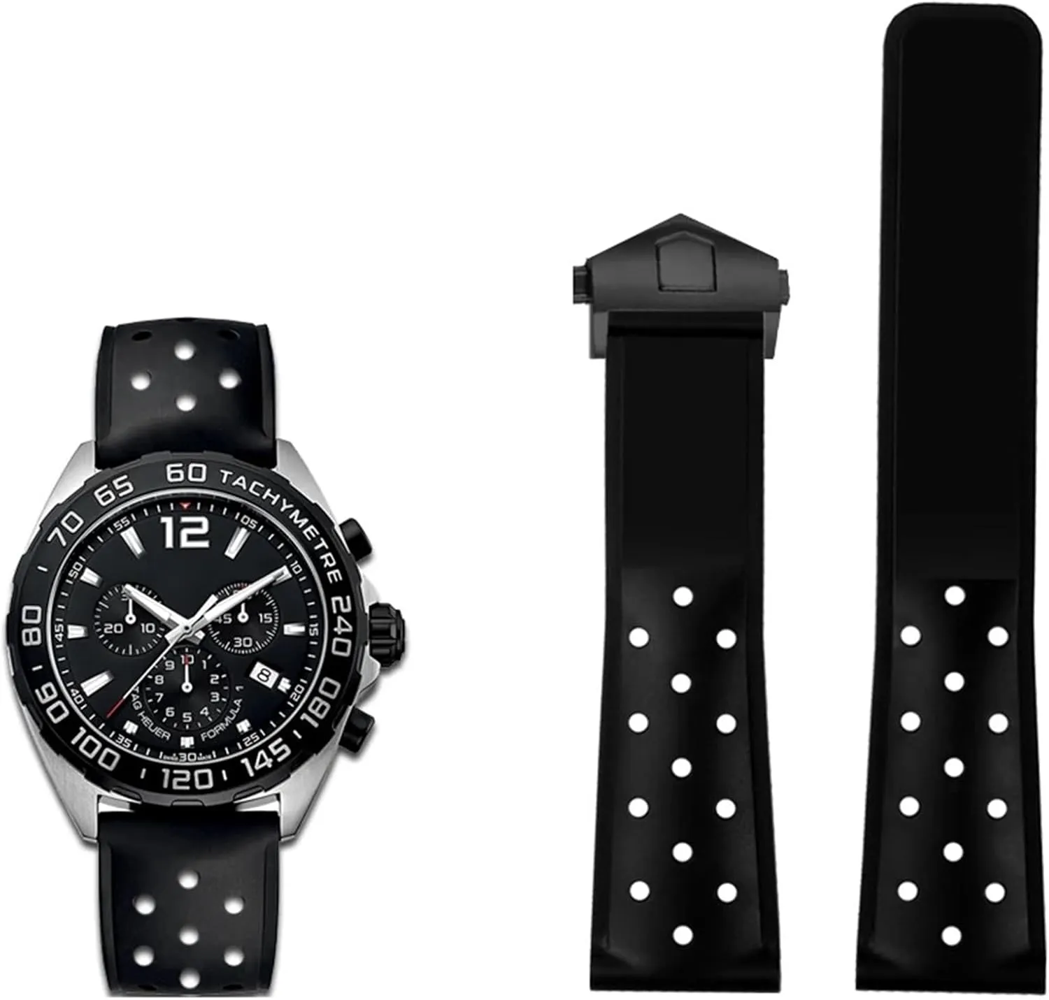 22mm Breathable Silicone Watchband for TAG heuer F1 CAZ201 WAZ2113 CAZ1010 Series Watch Strap Soft Rubber Folding Buckle