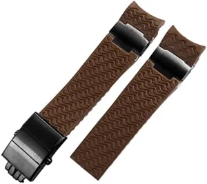 22mm for Ulysse Nardin Silicone Rubber Watch Band 263 Diver Curved End Strap Waterproof Belt Watch Bracelets