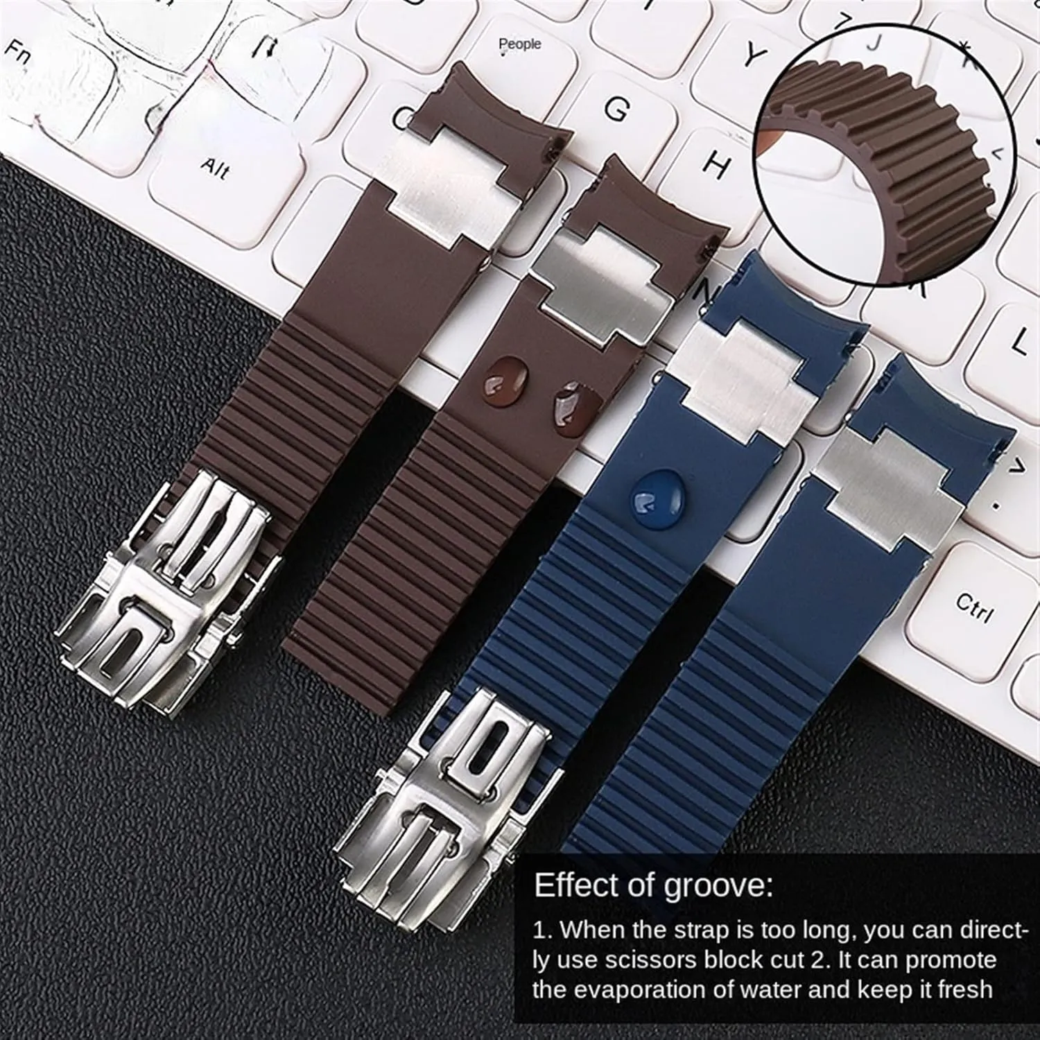 22mm for Ulysse Nardin Silicone Rubber Watch Band 263 Diver Curved End Strap Waterproof Belt Watch Bracelets