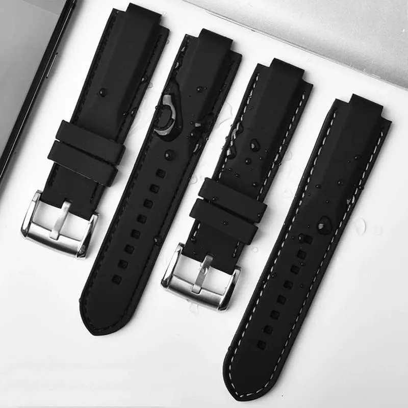 22mm Silicon Watchband forTudor PELAGOS Series 25500TN 25600TN Black Waterproof Rubber Dedicated Lug Watch Belt