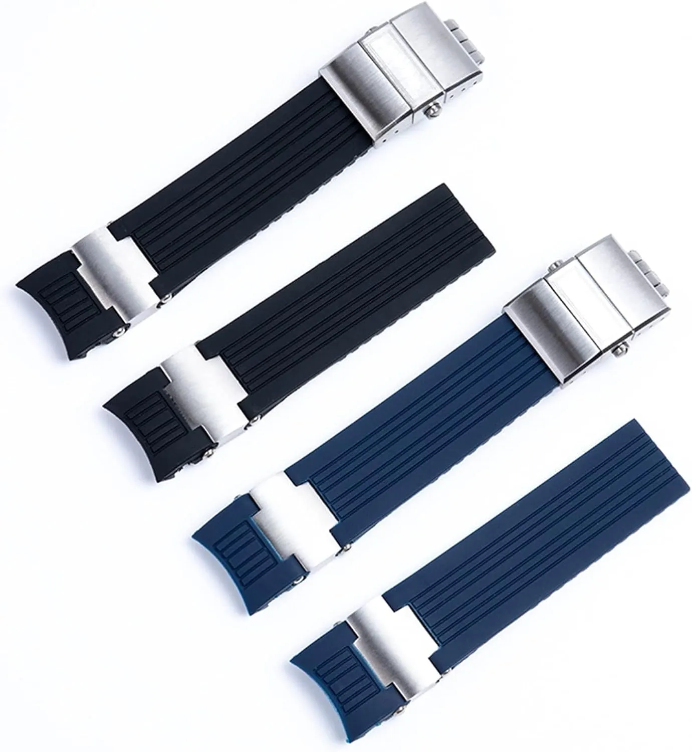 22x20mm Diver and Marine Waterproof Soft Silicone Rubber Watchband Wrist Watch Band Belt for Ulysse Nardin Strap Folding Buckle