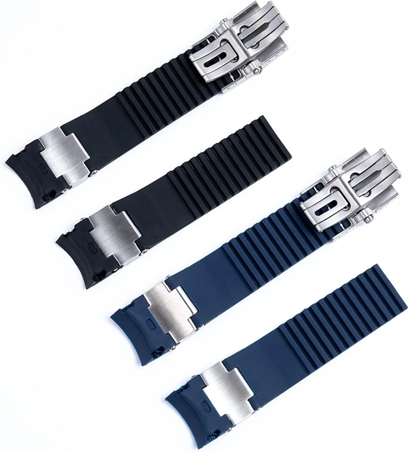 22x20mm Diver and Marine Waterproof Soft Silicone Rubber Watchband Wrist Watch Band Belt for Ulysse Nardin Strap Folding Buckle