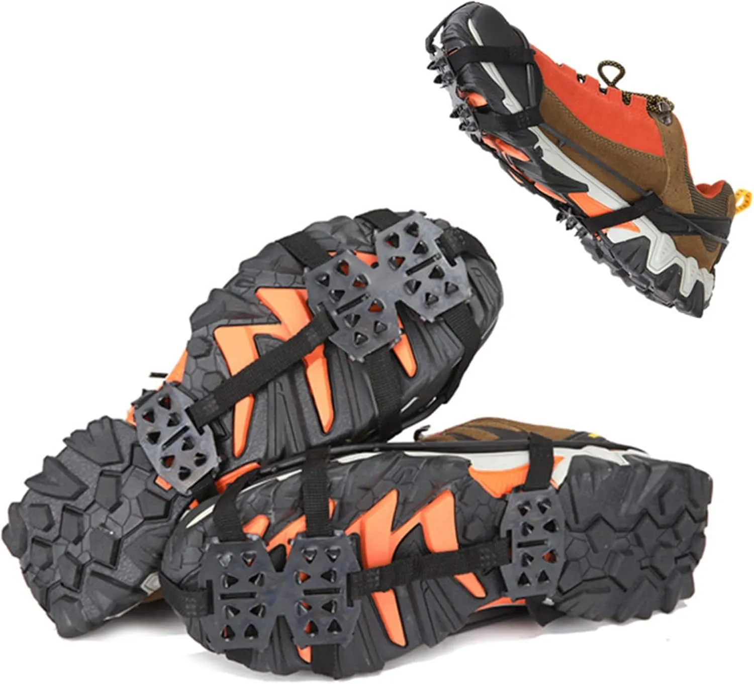 24 Teeth Ice Gripper for Shoes Women Men Outdoor Climbing Ice Claw Anti-Skid Mountaineering Tools Snowfield Crampon