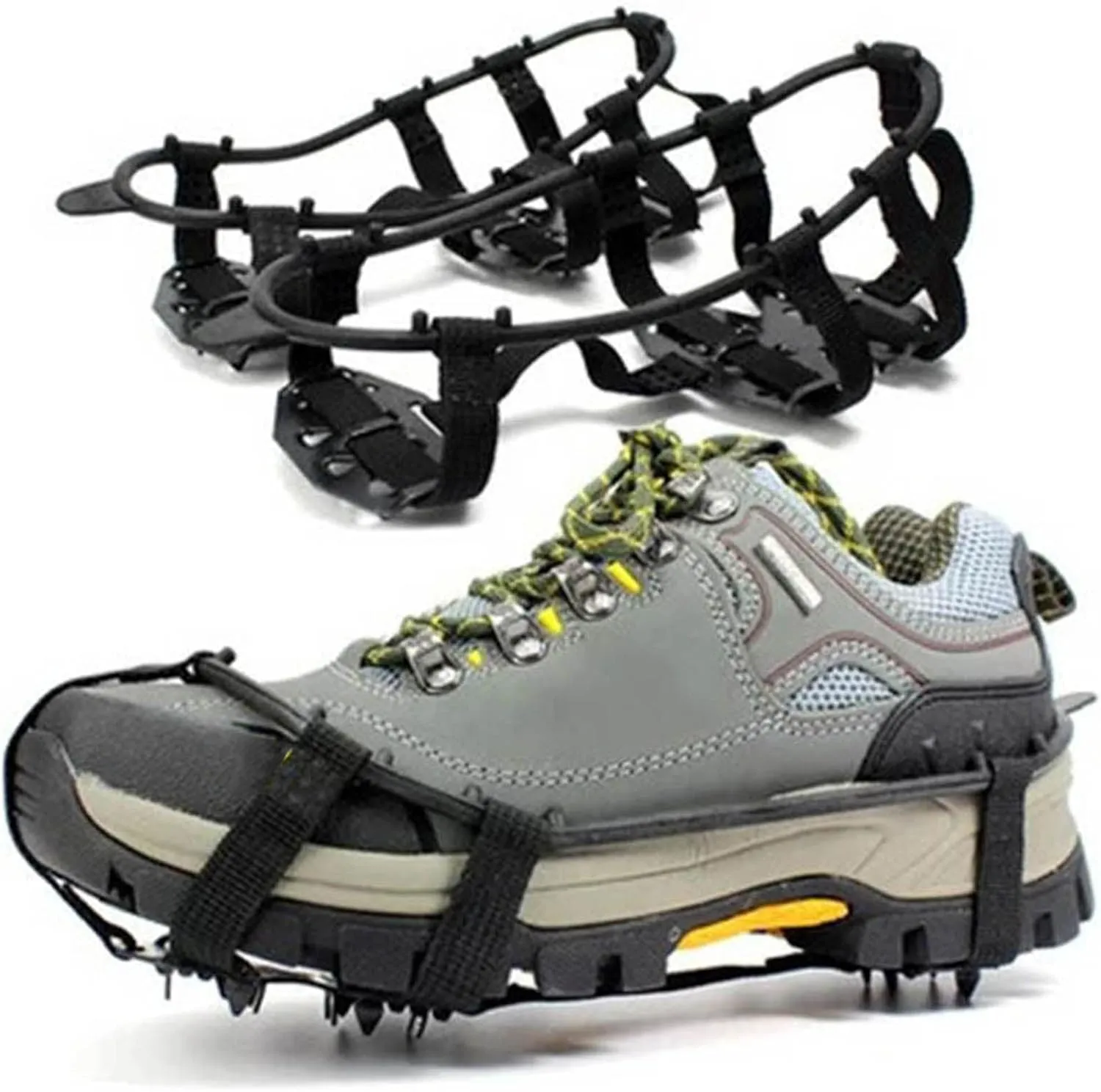 24 Teeth Ice Gripper for Shoes Women Men Outdoor Climbing Ice Claw Anti-Skid Mountaineering Tools Snowfield Crampon