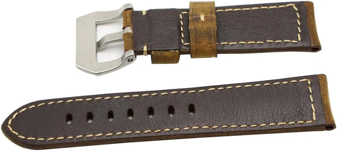 2pcs 24mm Watch Band Belt Replacement Strap Watch Band Leather Watch Strap Watch Band Strap Leather