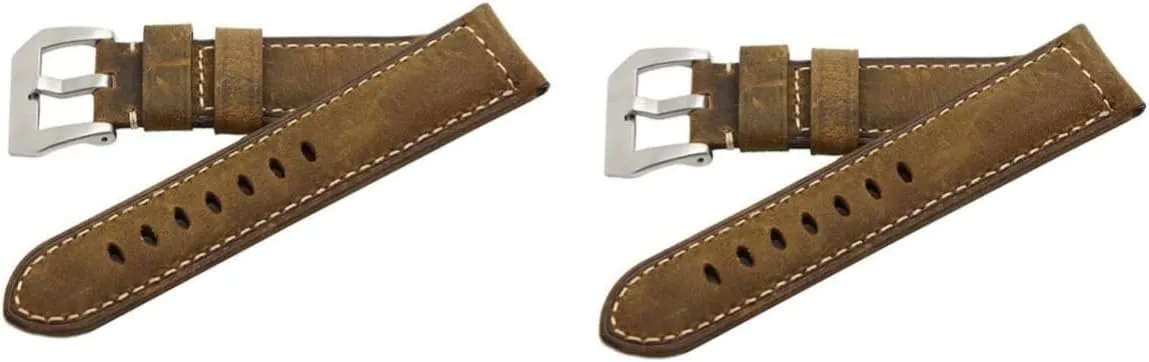 2pcs 24mm Watch Band Belt Replacement Strap Watch Band Leather Watch Strap Watch Band Strap Leather