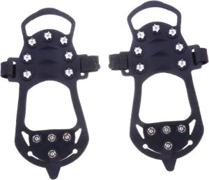 2pcs Winter Ice Cleats for Shoes Non Slip Crampons with Spikes Lightweight for Snow Ice Portable Footwear Covers for Outdoor Safety