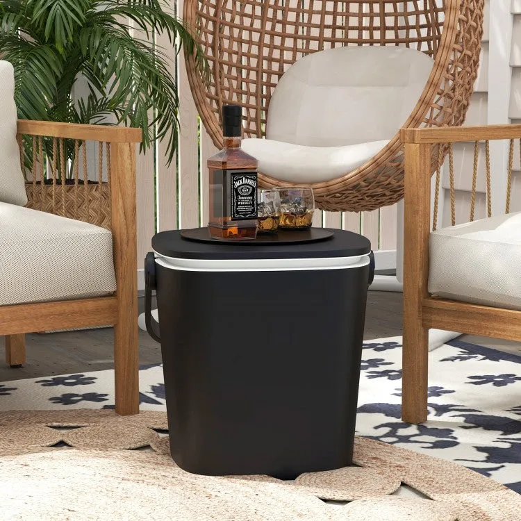 3-in-1 Portable Camping Cooler Bar Table with Adjustable Height