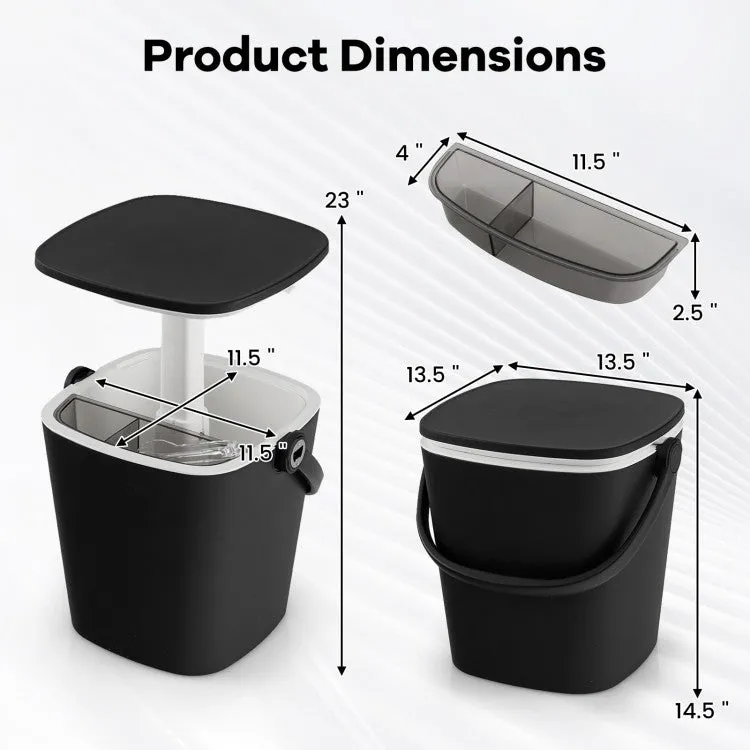 3-in-1 Portable Camping Cooler Bar Table with Adjustable Height