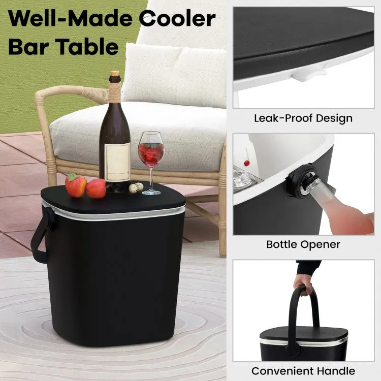 3-in-1 Portable Camping Cooler Bar Table with Adjustable Height