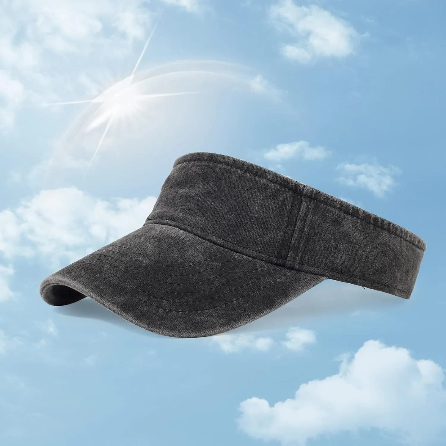 3 Pack Sun Visors for Women Men Cooling Lightweight Sports Sun Hats Adjustable Twill Cotton Run Visor