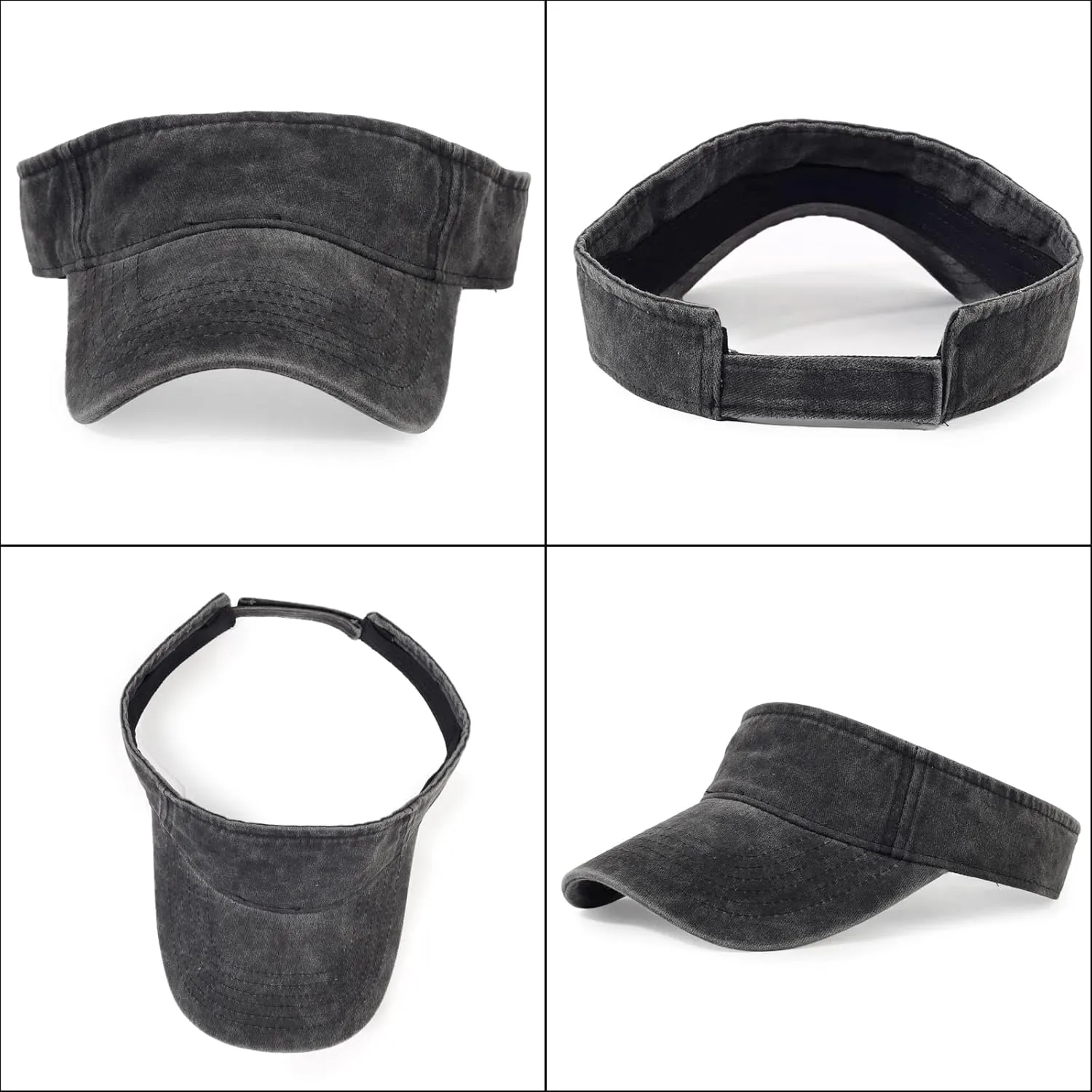 3 Pack Sun Visors for Women Men Cooling Lightweight Sports Sun Hats Adjustable Twill Cotton Run Visor