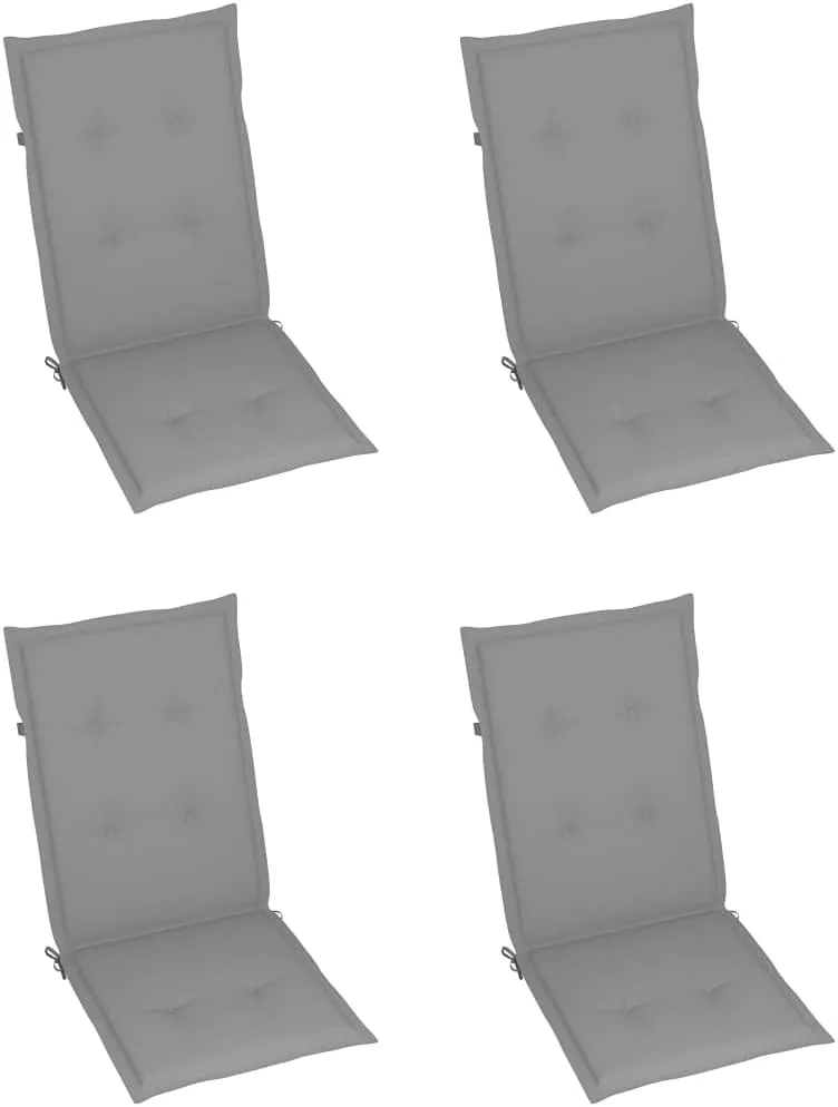 3-Piece Patio Reclining Chairs with Cushions Solid Acacia Wood Outdoor Furniture Set, Gray Wash Finish 5-Position Adjustable Backrest for Poolside Camping Backyard